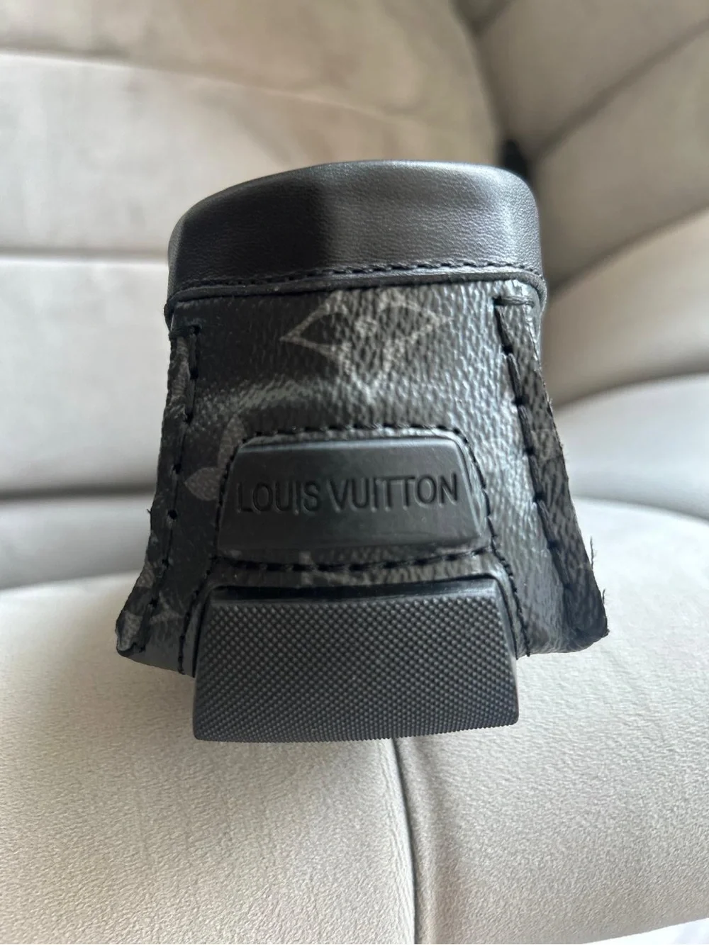 Louis Vuitton Black Monogram Heel Cap with Subtle Logo